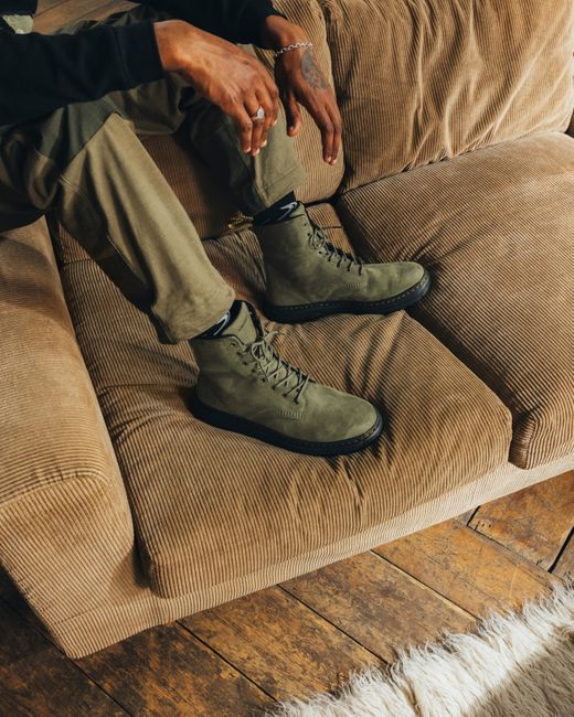 Dr. Martens Crewson Leather Lace Up Boots in Green for Men | Lyst