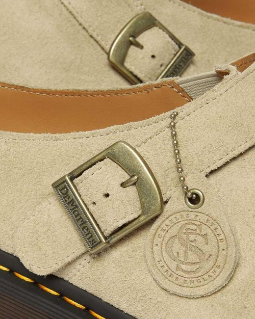 Dr. Martens White Isham Desert Oasis Suede Mules Shoes for men