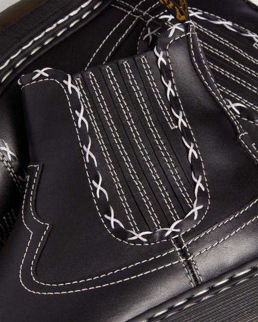 Dr. Martens Black 2976 Contrast Stitch Leather Chelsea Boots for men