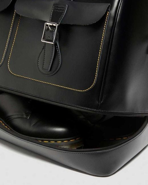 Dr. Martens Black Smooth Leather Weekender Bag