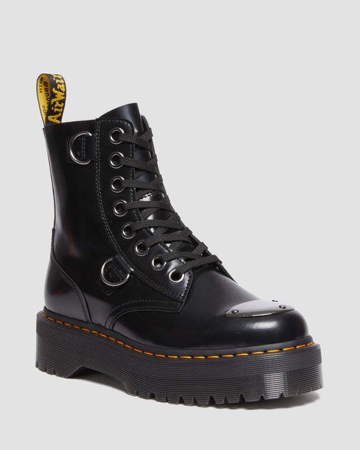 Dr. Martens Black Jadon Buttero Leather Platform Boots for men