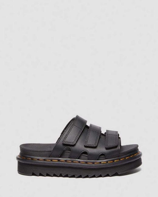Dr. Martens Black Raine Slide Athena Leather Sandals