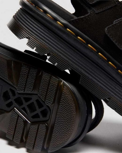 Dr. Martens Black Zebzag Suede Sandals