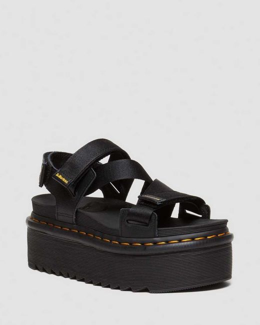 Dr. Martens Black Kimber Ii Logo Webbing Sandals for men
