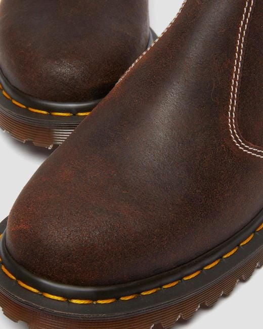 Dr. Martens Brown 2976 Wax Commander Leather Chelsea Boots for men