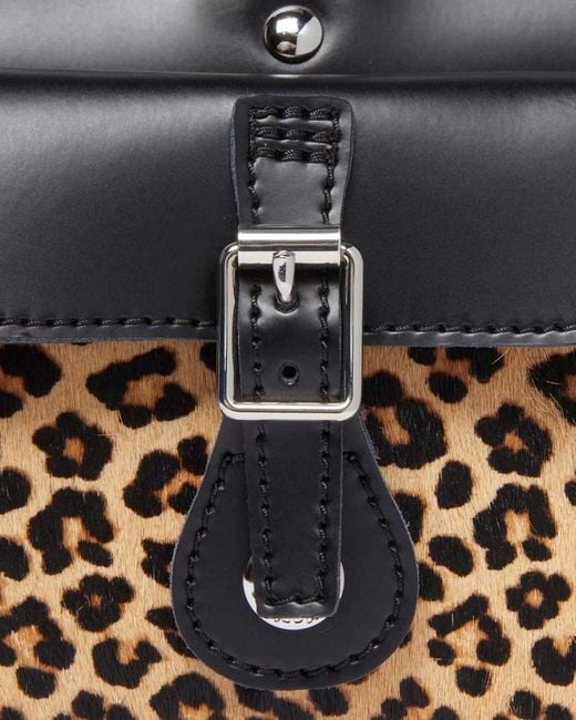 Dr. Martens Black Leather Print Hair-On Top Handle Bag