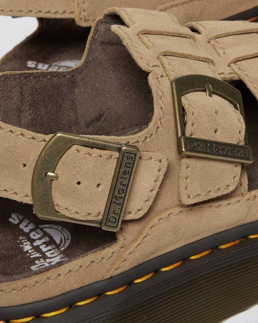 Dr. Martens Brown Wrenlie Bronx Suede Fisherman Sandals for men