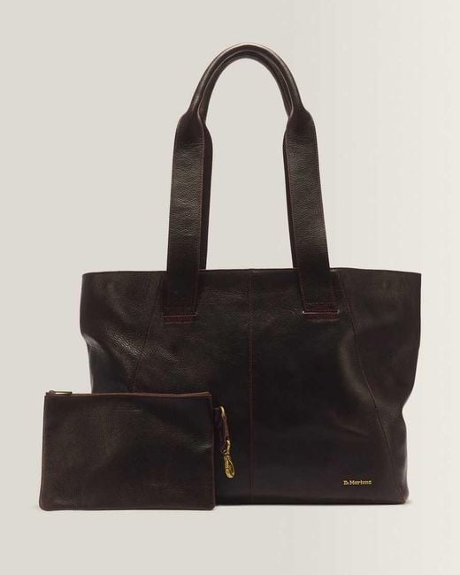 Dr. Martens Black Maxi Overdrive Leather Tote Bag
