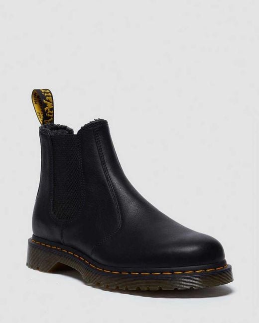 Dr. Martens Black 2976 Grizzly Fleece Lined Chelsea Boots