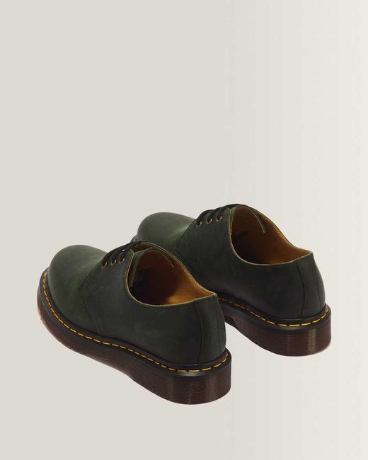 Dr. Martens Green 1461 Eye Crazy Horse Leather Lace Up Shoes for men