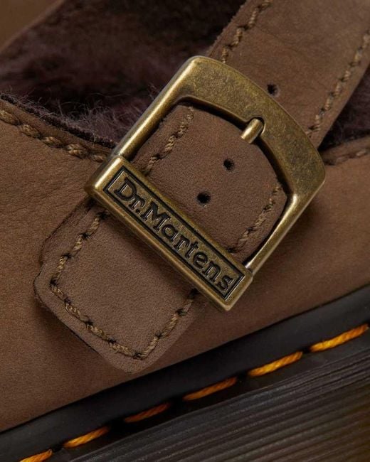 Dr. Martens Brown Laketen Faux Fur Lined Platform Mules for men