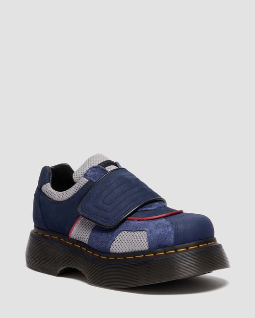 Dr. Martens Blue Buzz Strap Mixed Material Shoes