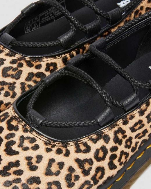 Dr. Martens Black Leather Elphie Ii Leopard Ballet Flats Shoes for men