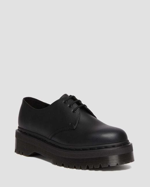 Dr. Martens Black 1461 Felix Quad Mono Vegan Platform Shoes for men