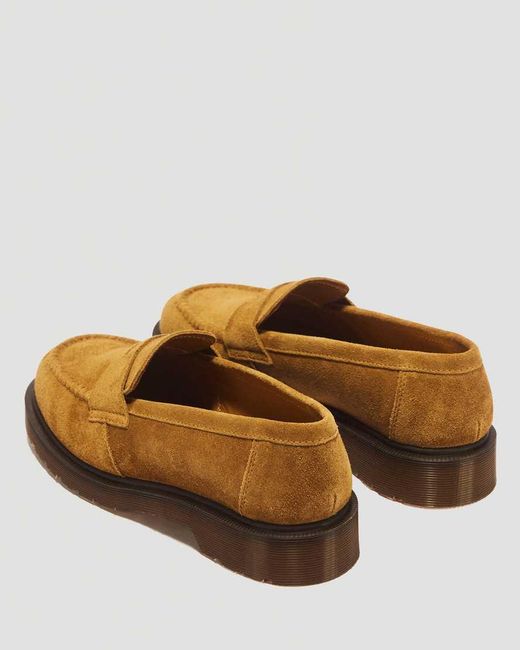 Dr. Martens Yellow Delapre Penny Repello Calf Suede Loafers for men