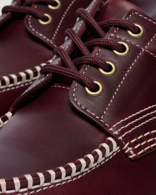 Dr. Martens Brown Lowell Leather Moc Toe Shoes for men
