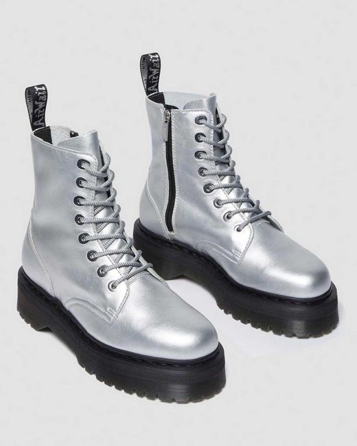 Dr. Martens White Jadon Leather Platform Boots for men