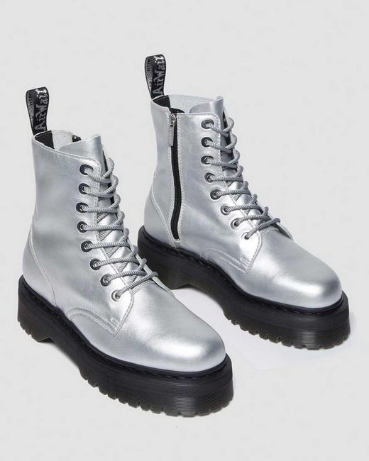 Dr. Martens White Jadon Leather Platform Boots for men