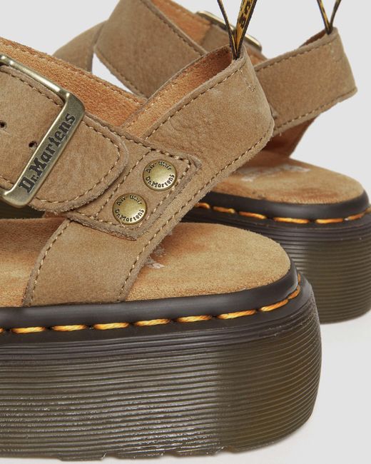 Dr. Martens Brown Gryphon Tumbled Nubuck Leather Platform Sandals