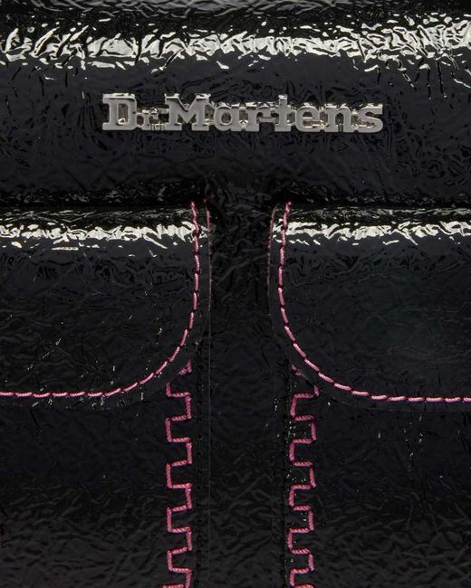 Dr. Martens Black Top Handle Distressed Patent Leather Bag