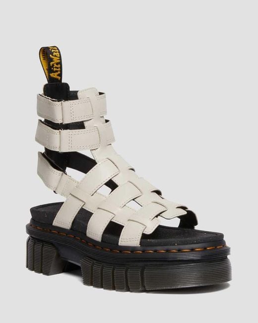 Dr. Martens Black Ricki Leather Gladiator Platform Sandal