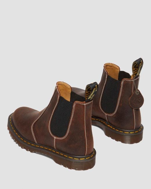 Dr. Martens Brown 2976 Wax Commander Leather Chelsea Boots for men