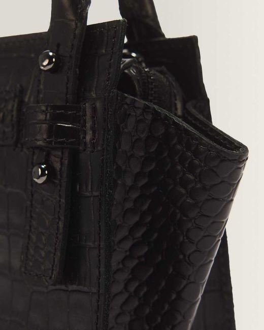Dr. Martens Black X-Small Croc Emboss Leather Tote Bag