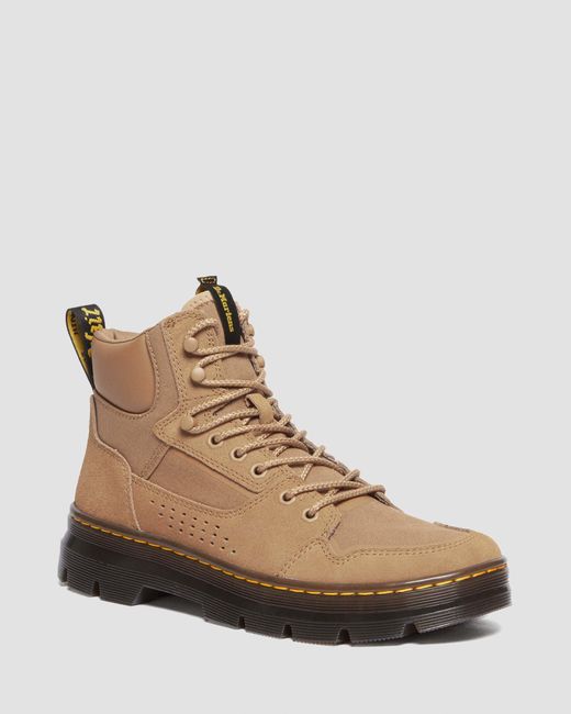 Dr. Martens Natural Rilla Canvas & Suede Lace Up Utility Boots for men