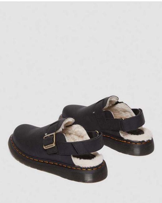 Dr. Martens Black Jorge Ii Faux Fur Lined Mules for men