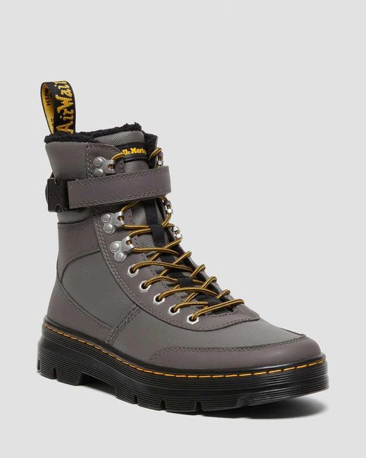 Dr. Martens Black Combs Tech Faux Fur Lined Utility Boots for men
