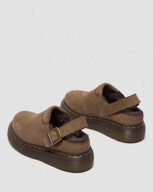 Dr. Martens Brown Laketen Faux Fur Lined Platform Mules for men