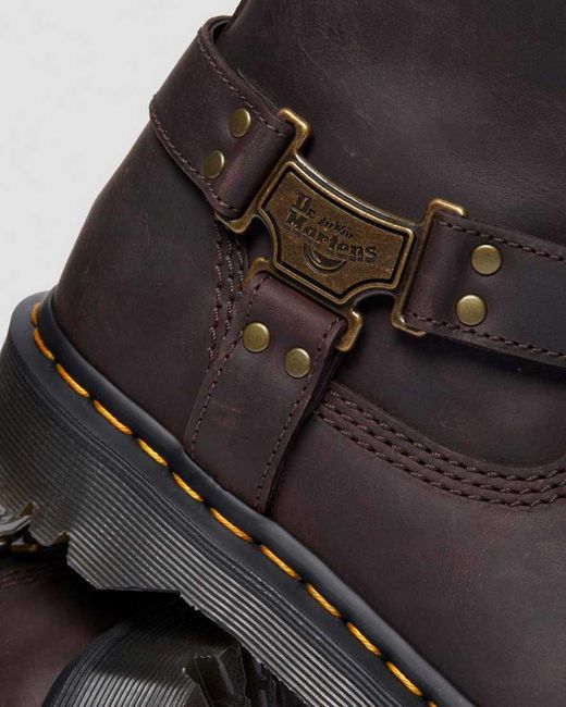 Dr. Martens Black Anistone Hi Leather Biker Boots