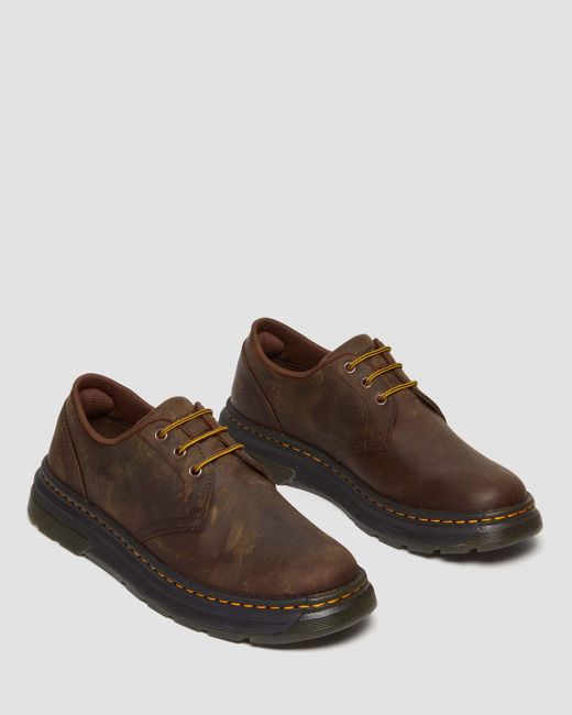Dr. Martens Brown Crewson Lo Crazy Horse Leather Shoes for men