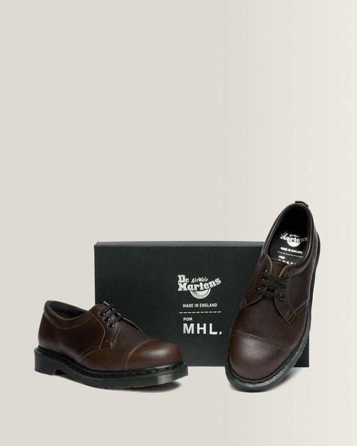 Dr. Martens Black 1461 Mhl 3 Eye Leather Shoes for men