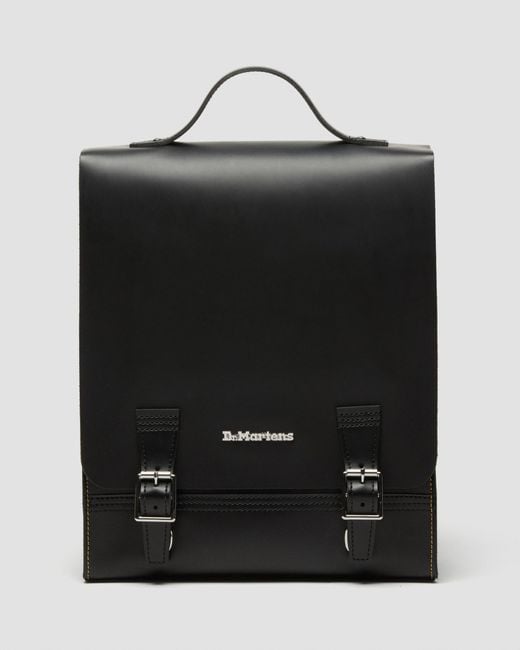 Dr. Martens Black Leather Box Backpack for men