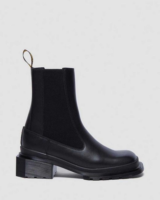 Dr. Martens Black Maybole Square Toe Leather Chelsea Boots