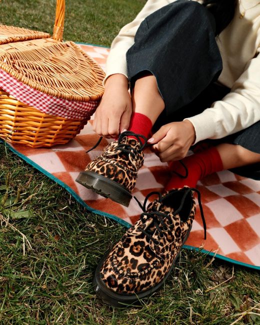 Chaussures lowell à imprimé léopard et à bout mocassin Dr. Martens pour homme en coloris Brown