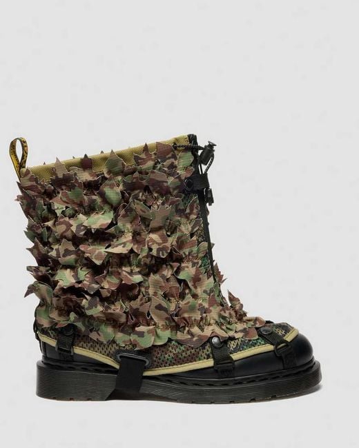 Dr. Martens Black Smooth Leather 1460 Babylon Camo Boots for men