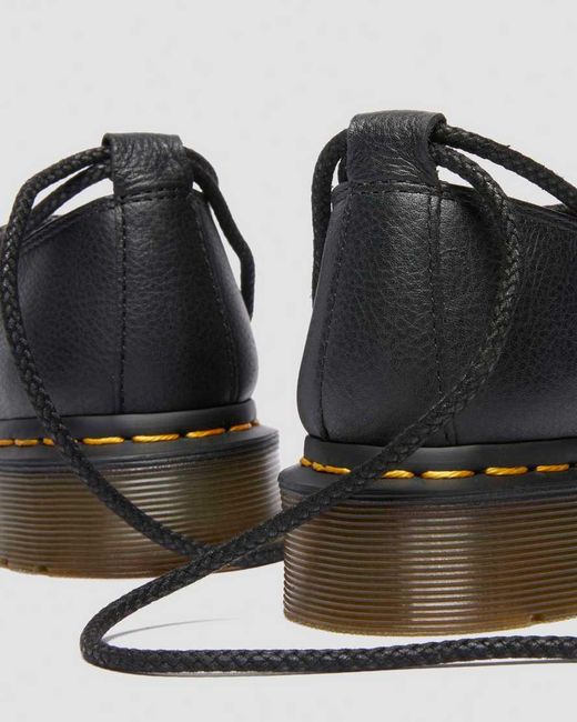 Dr. Martens Black Elphie Ii Virginia Leather Ballet Flats Shoes