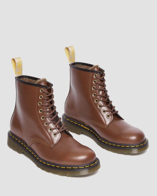 Dr. Martens Brown Vegan 1460 Borg Lined Lace Up Boots for men