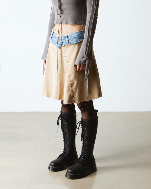 Dr. Martens 1b60 Bex Pisa Leather Knee High Boots in Black