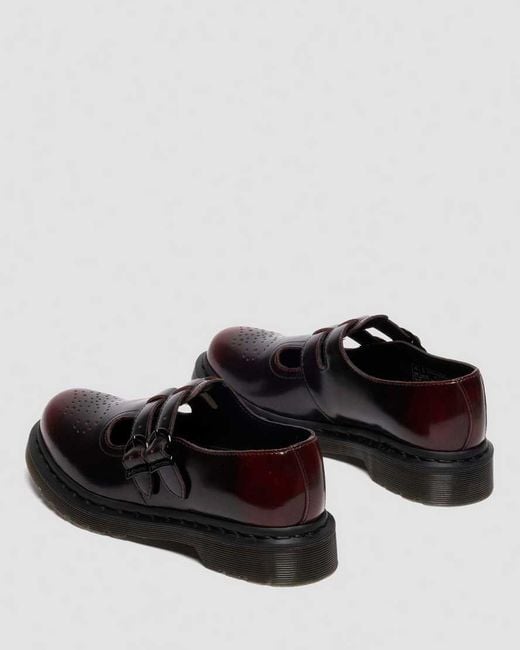 Dr. Martens Black 8065 Arcadia Rub Off Leather Mary Jane Shoes
