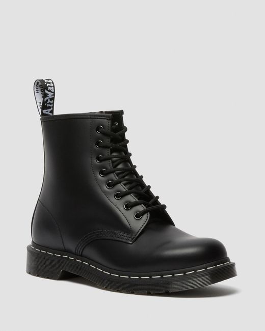 Dr. Martens Black 1460 Contrast Stitch Smooth Leather Boots