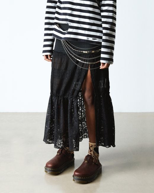 【Dr.Martens】Zebzag Rustique レザープラットフォームミュール Zebzag Rustique Leather platform mules in Leather Brown | Dr
