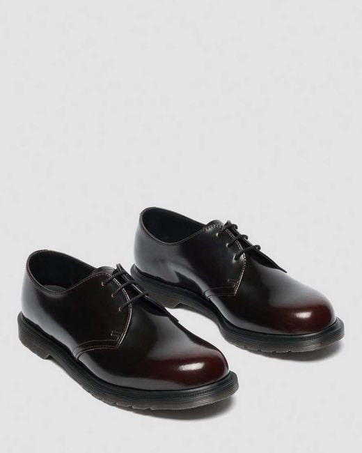 Dr. Martens Black Mayfare Rub Off Leather Shoes for men