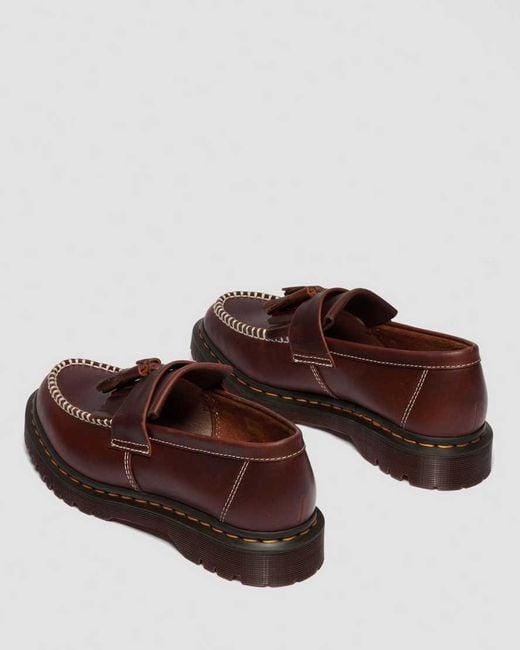 Dr. Martens Brown Adrian Orleans Leather Tassel Loafers for men