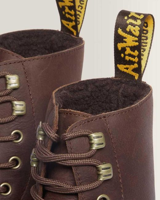 Dr. Martens Brown 1460 Pascal Fleece Lined Leather Wintergrip Boots for men