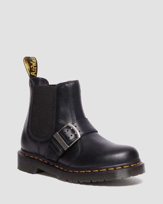 Dr. Martens Black 2976 Buckle Pull Up Leather Chelsea Boots