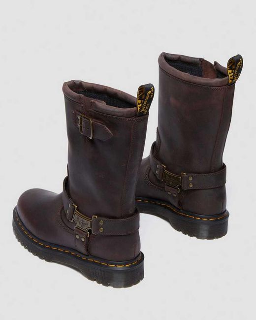 Dr. Martens Black Anistone Hi Leather Biker Boots