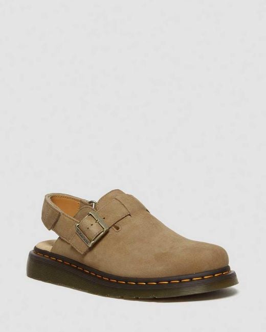 Dr. Martens Brown Jorge Ii Tumbled Nubuck Leather Slingback Mules for men